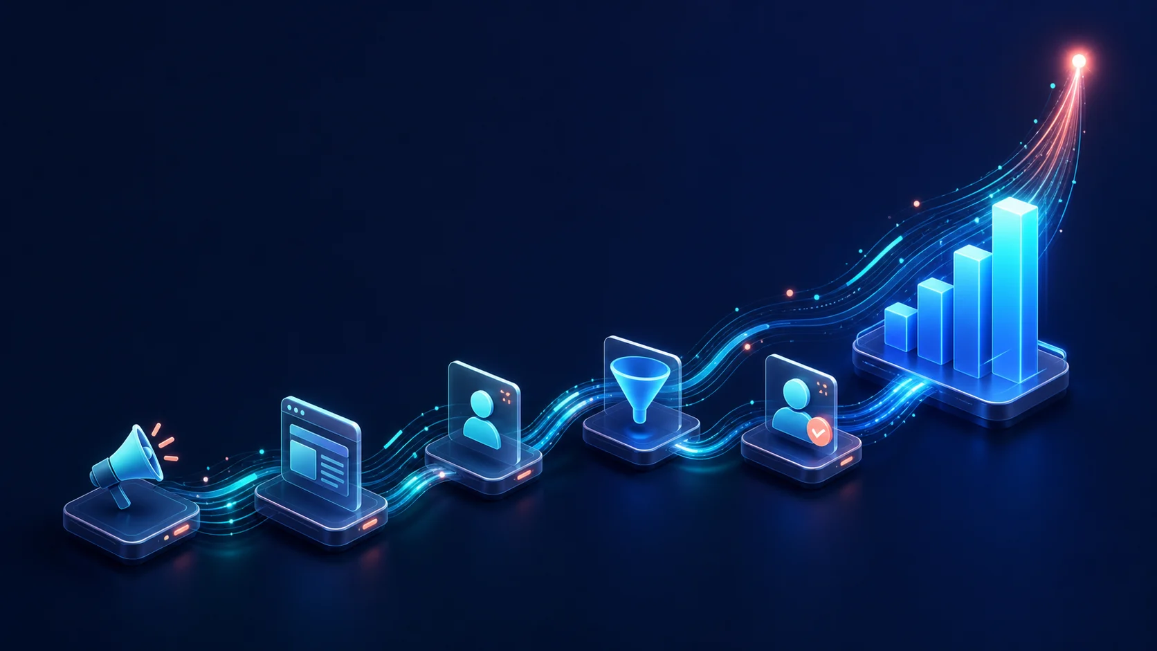 A connected journey from marketing activity through leads and customers to growing revenue